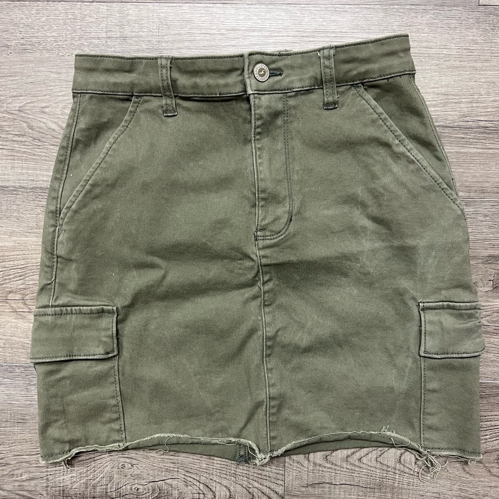 Army Green Cargo Skirt